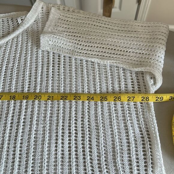 Denim & Supply Ralph Lauren White Open Knit Sweater Boho Festival Beach Coverup - Picture 8 of 10